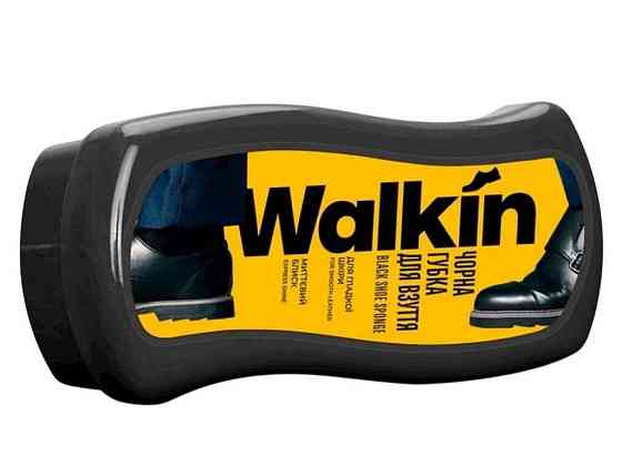 Губка для взуття хвиля з гладкої шкіри чорна ТМ WALKIN Київ