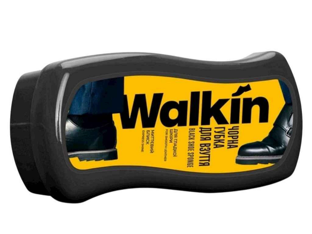 Губка для взуття хвиля з гладкої шкіри чорна ТМ WALKIN Київ - фото 1