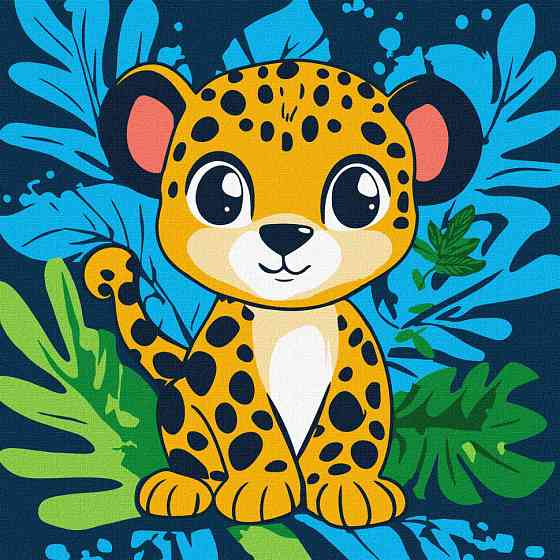 Картина за номерами "Веселий леопард" KHO1271, 30х30 см Вінниця