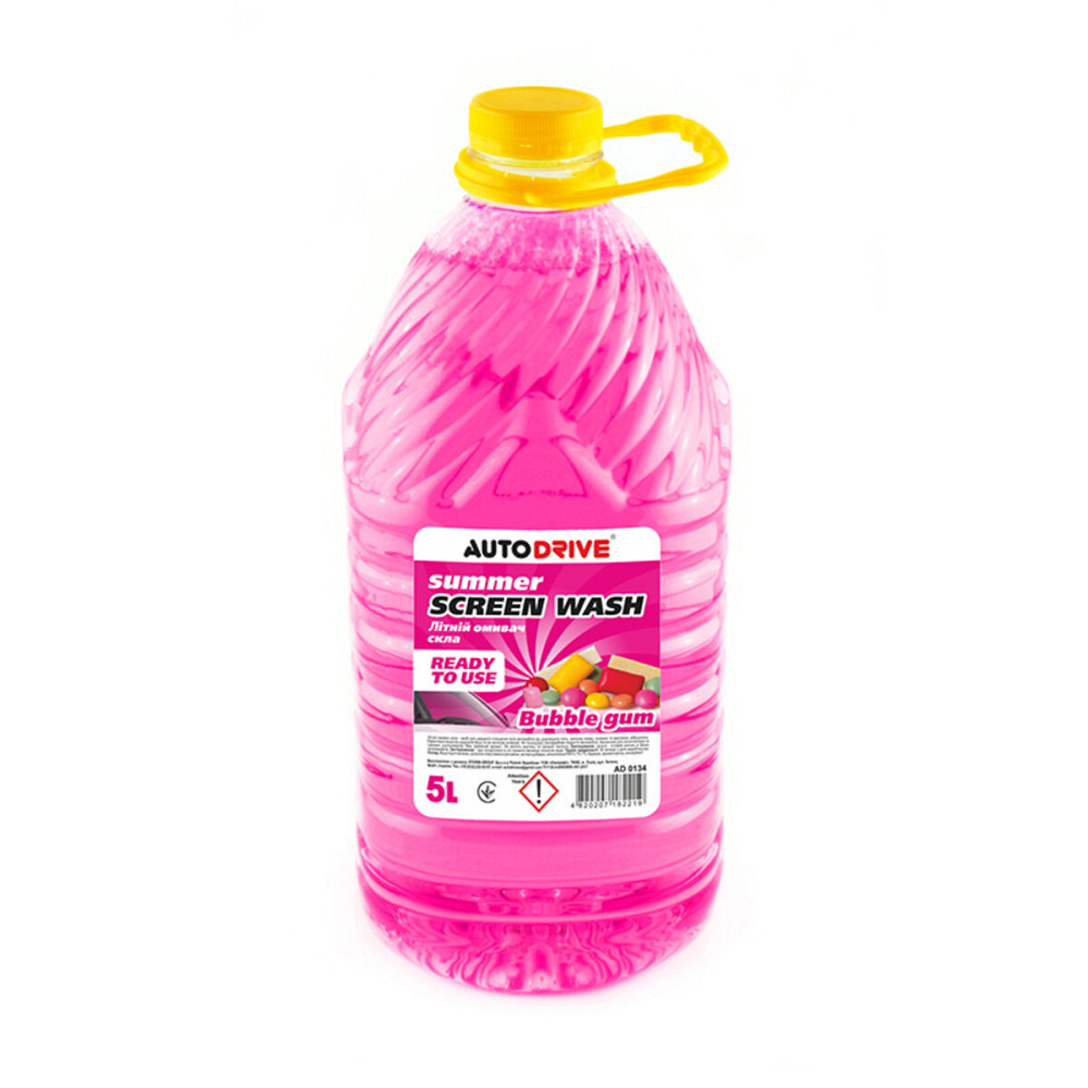 Омивач скла літній AutoDrive Summer Screen Wash Bubble Gum PET 5л Київ - фото 1