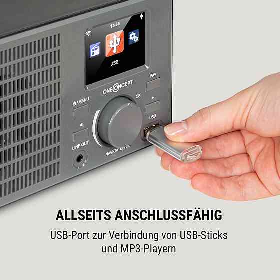 Інтернет-радіо TuneUp 5 Вт WLAN USB Дисплей HCC Лінійний вихід темно-сірий Темно-сірий (Німеччина, читати Рівне