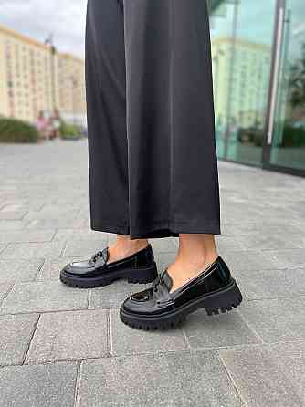 Туфли женские KATI SHOES черные лакированные натуральная кожа на низком ходу размер 36-40 (305) Коломия