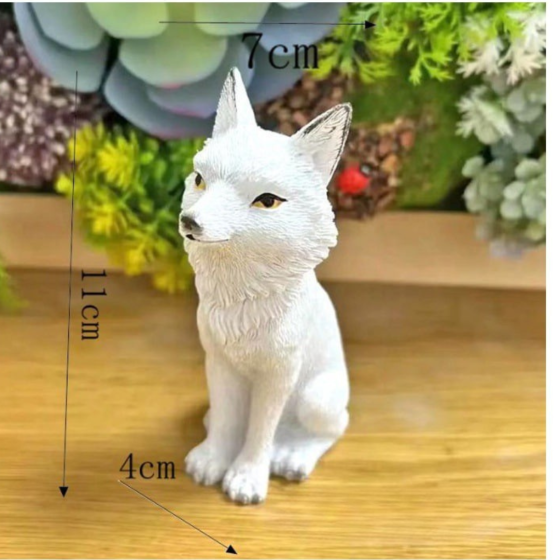 Фігурка Лисичка 11 х 7 см Помаранчева з полістоуну для вазону, флораріуму. міні-саду Білий Одеса