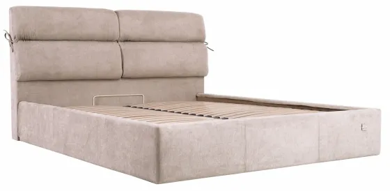 Ліжко Двоспальне Edinburgh Comfort 180 х 200 см Місті Mocco З підйомним механізмом та нішою для білизни Мокко Дніпро