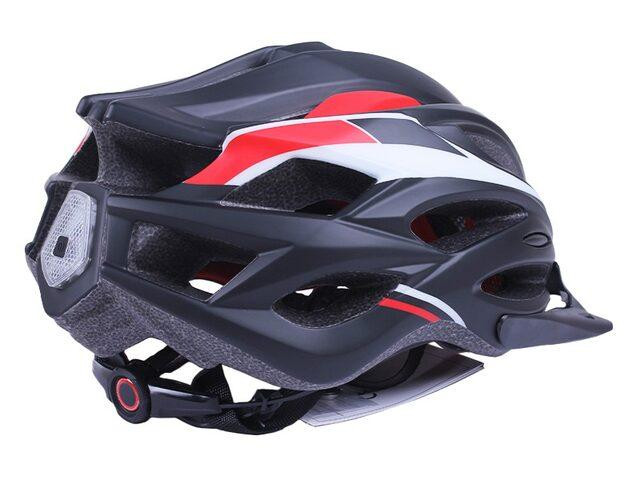 Шолом велосипедний H-093 з чорним козирком, габаритним ліхтарем (чорний із червоним, size L) Мукачево - фото 2