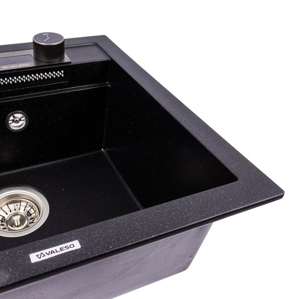 VALESO Гранітна мийка VALESO VIVA 5149 матова Чорний металік Коломыя - изображение 6