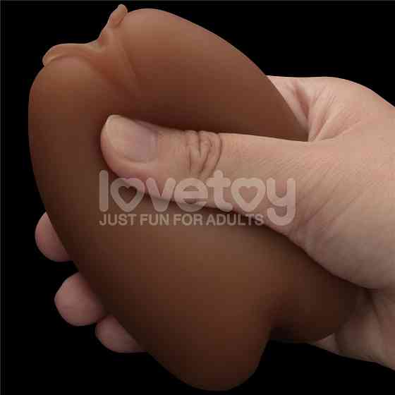 Подвійний мастурбатор вагіна анус SLIDER DOUBLE-ENDED Brown Sex Aura Київ