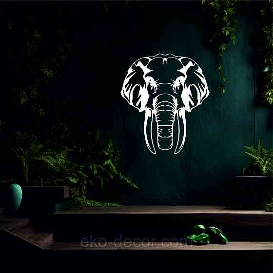 Декоративне настінне Панно  «Слон» , Декор на стіну 90*79 см, Білий Київ