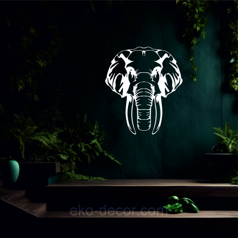 Декоративне настінне Панно  «Слон» , Декор на стіну 90*79 см, Білий Київ - фото 6