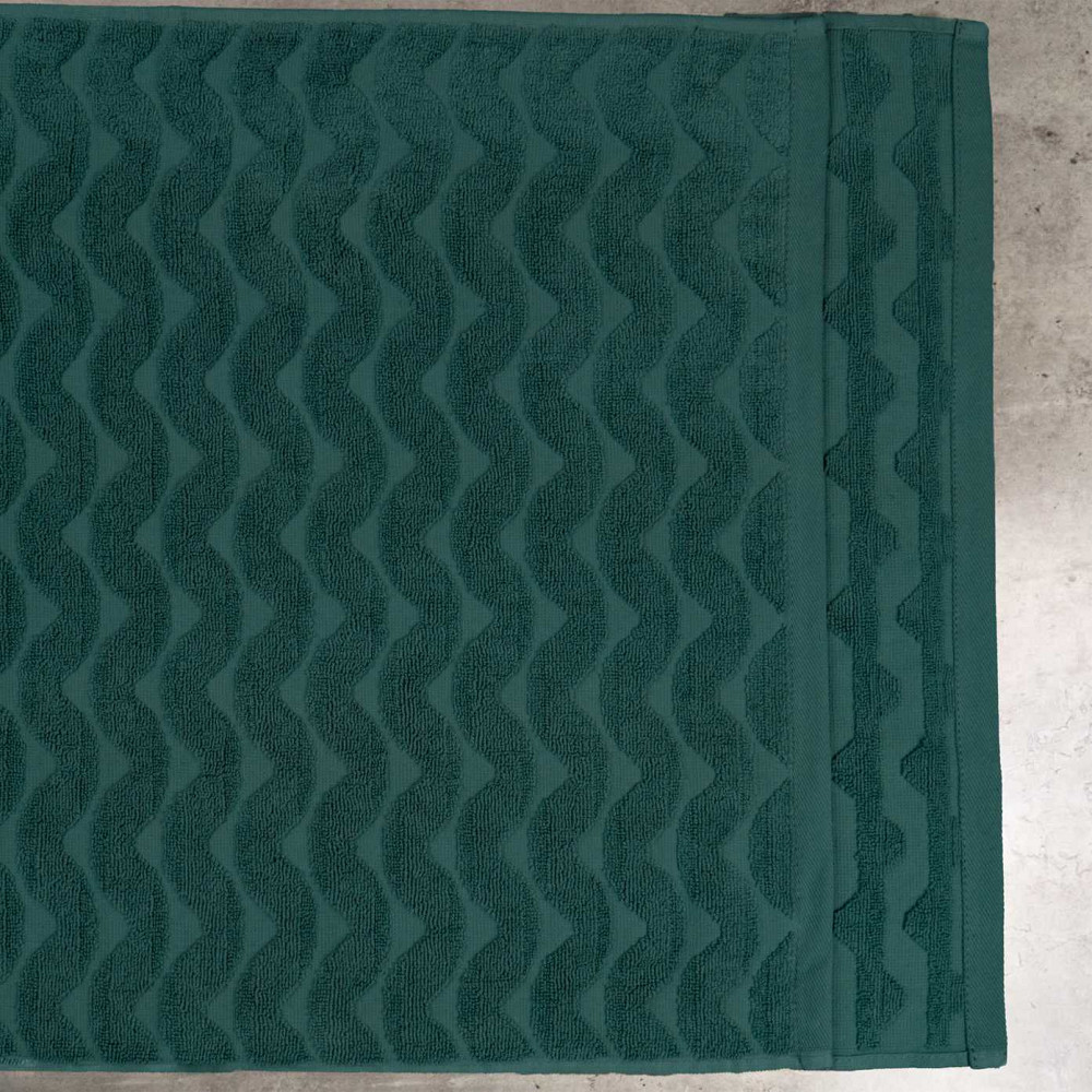Махровий рушник для обличчя та рук Жакардовий Хвиля GM Textile 50х90см 500г/м2 (Зелений) Суми - фото 2
