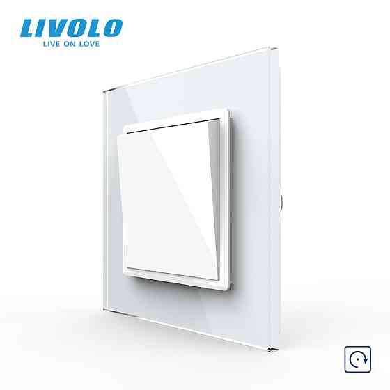 Кнопковий вимикач без фіксації Дзвінковий вимикач Імпульсний вимикач Livolo білий скло (VL-C7FCMH-2WP) Коломыя