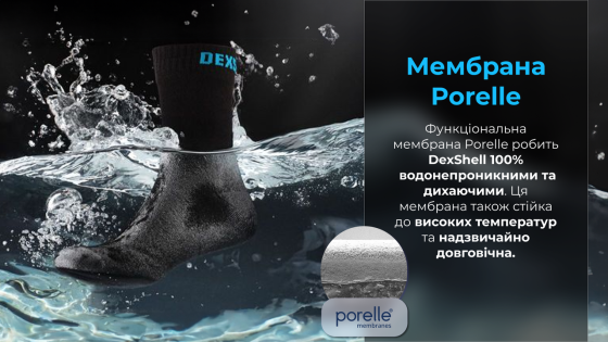 Шкарпетки водонепроникні Dexshell Ultra Thin Crew BLK (Чорний) розмір S Вінниця