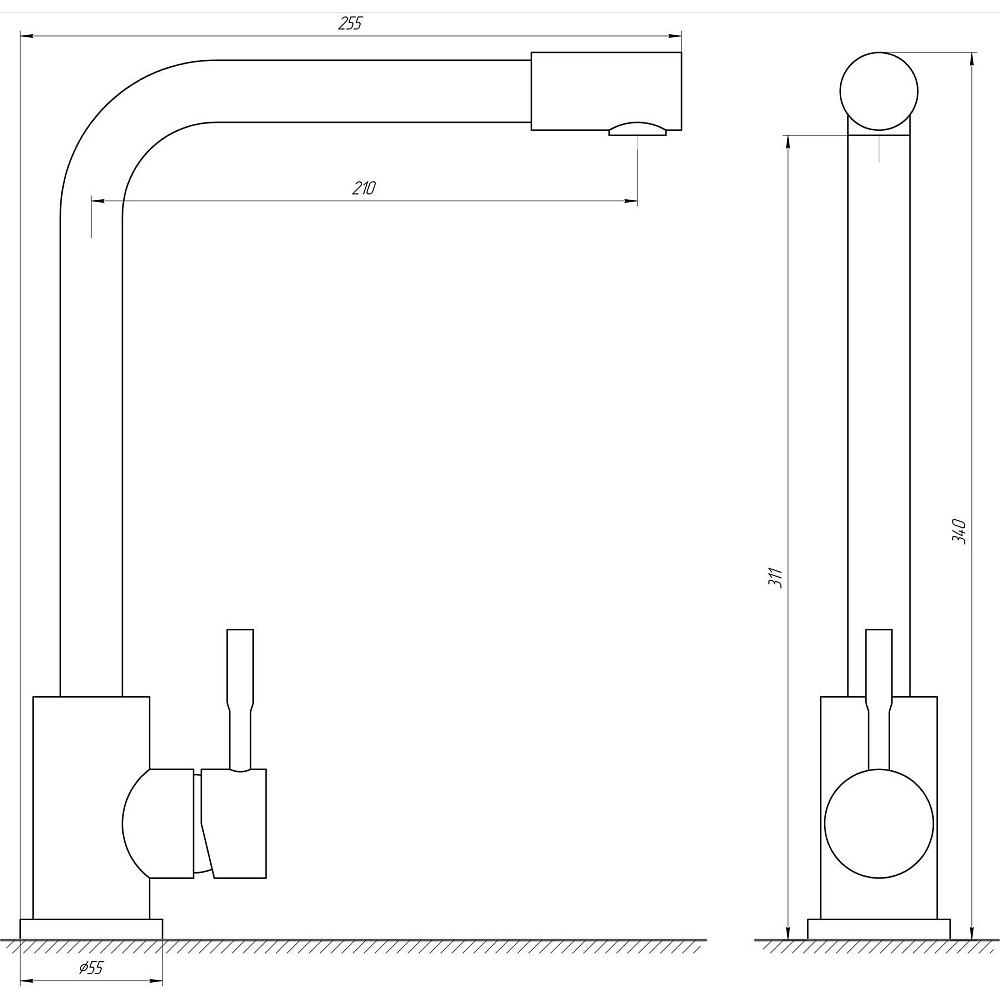 Змішувач для кухні Globus Lux ALPEN SUS-403-BB Тернопіль - фото 5