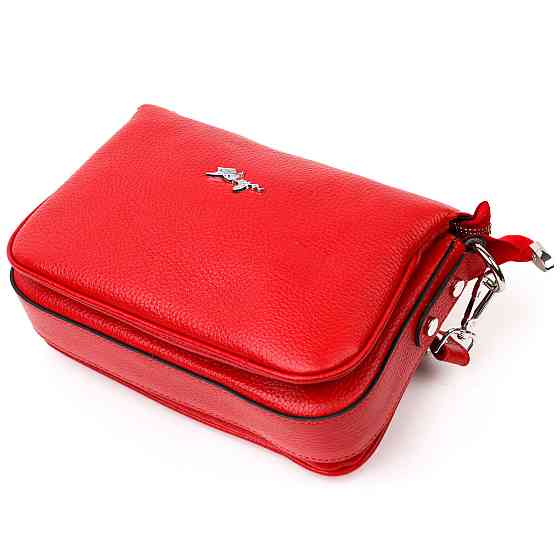 Яскрава сумка жіноча на плече KARYA 20845 шкіряна Червоний Київ