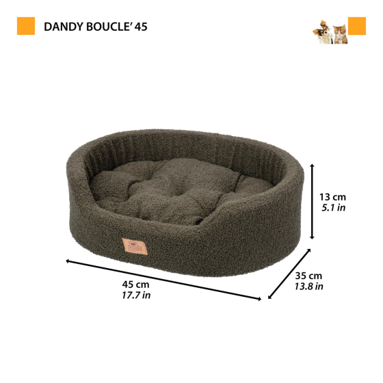 Лежак — ліжко для собак і кішок Ferplast Dandy Boucli (Ферпласт Денді) 45х35х13 см — 45, Темно-зелений Запоріжжя