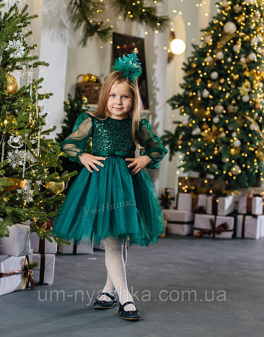 Зелене пишне плаття з рукавами Кривий Ріг - фото 2