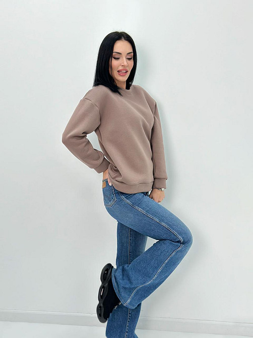 Жіночий теплий батник "Wear" Турція оптом | Норма і батал Мокко, 42-44 Київ - фото 1