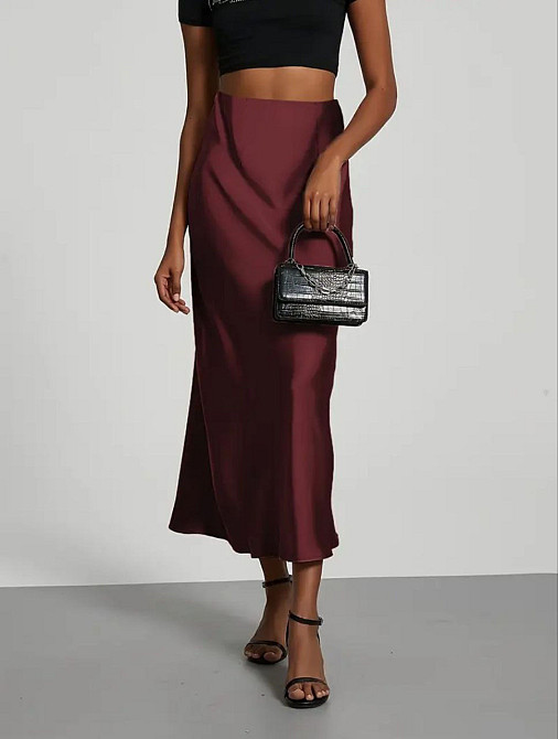 Жіноча спідниця шовкова Бордовий 46/48 Харків - фото 4