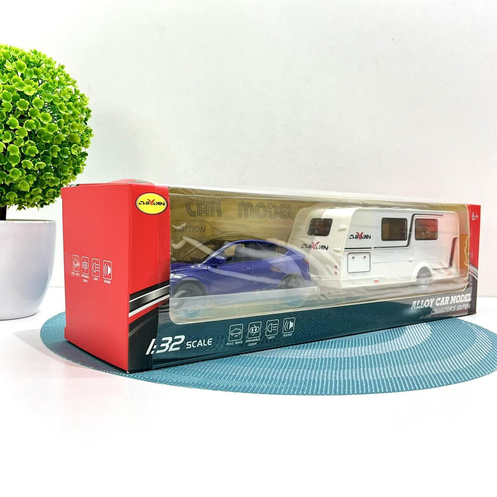 Машина з трейлером масштаб 1:32 інерція звук світло Синій (B21045) Чернігів - фото 10