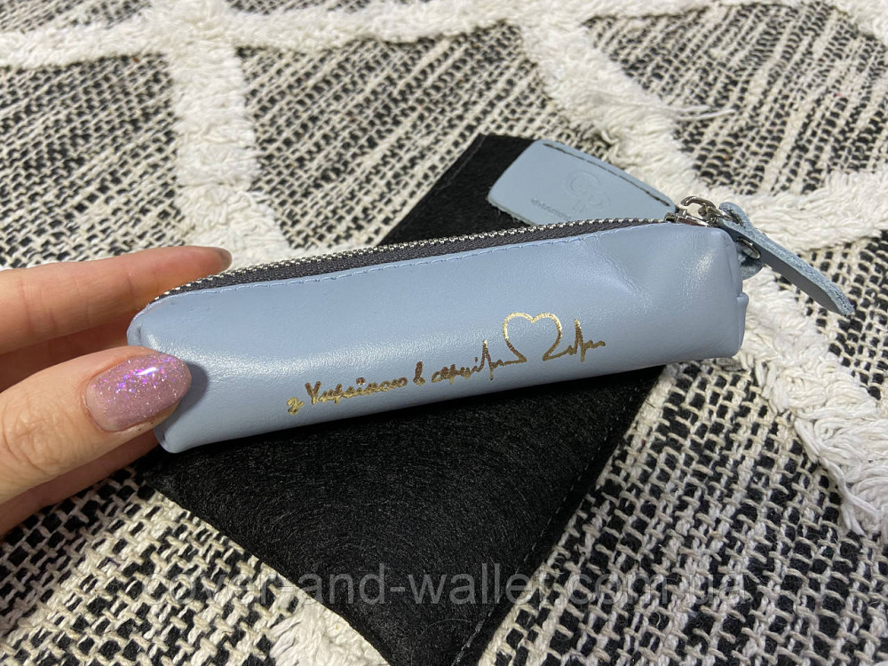 Патриотическая желто-голубая ключница из натуральной кожи (с Украиной в сердце) Grande Pelle Киев - изображение 3