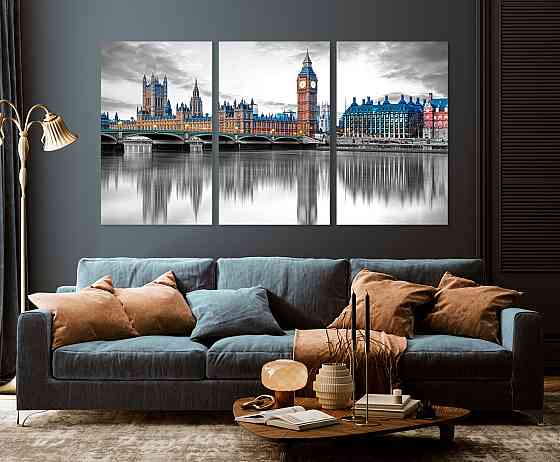 Модульная картина в гостиную / спальню  Лондон    ART-204_3A 70х130 см Киев