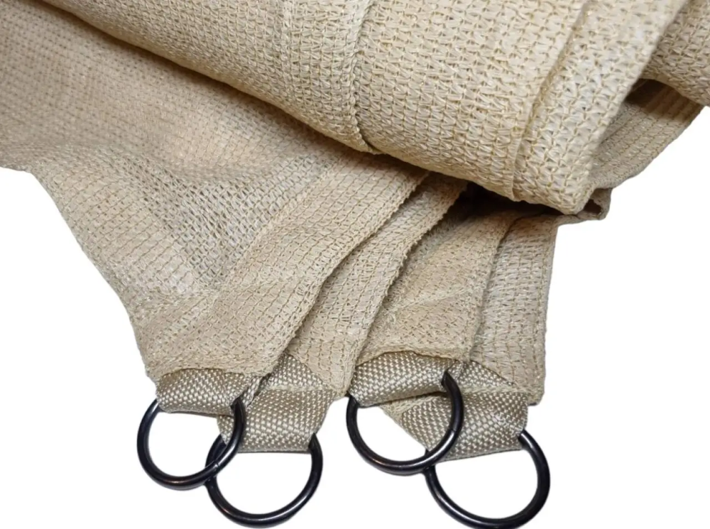 Тент навес затеняющий Tentorium треугольный 4х7х8м Сетка (Бежевый) Киев - изображение 9