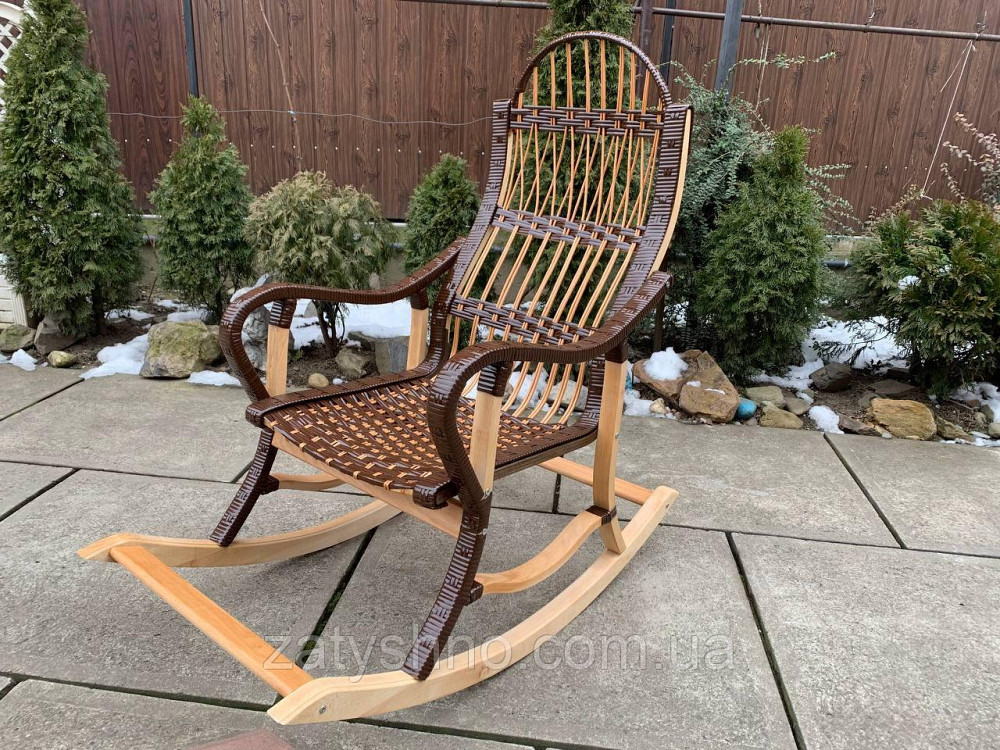 Кресло-качалка из ротанга черная с удобной спинкой Киев - изображение 6