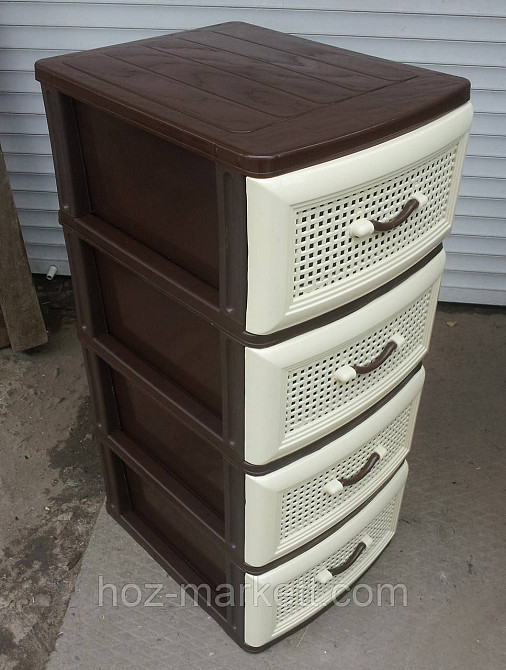 Пластиковый комод большой сетка бежево-коричневый 93х40х52 см Харьков - изображение 3