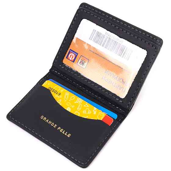 Отличная обложка на автодокументы в винтажной коже Сердце GRANDE PELLE 16708 Черная Киев