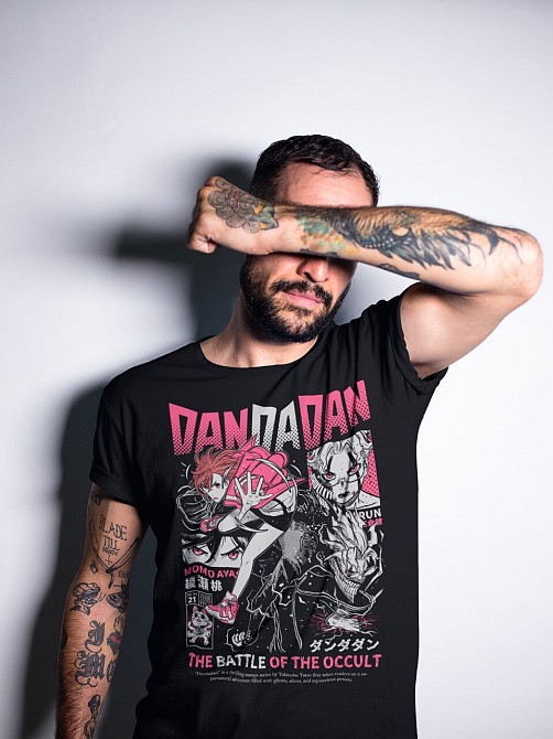 Футболка з аніме принтом Аніме Дандадан Окарун Джапанесе оверсайз (S/M/L) Чорний AnimeJ0265 Дніпро - фото 4