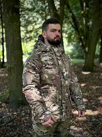 Тактическая зимняя куртка Куртка Куртка 4.5.0 нейлон Level 15 мультикам на подкладке Omni-Heat с капюшоном WAR Львов