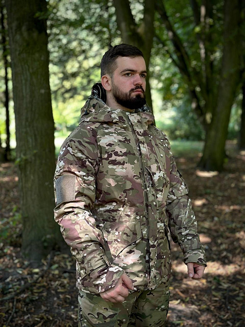 Тактическая зимняя куртка Куртка Куртка 4.5.0 нейлон Level 15 мультикам на подкладке Omni-Heat с капюшоном WAR Львов - изображение 2