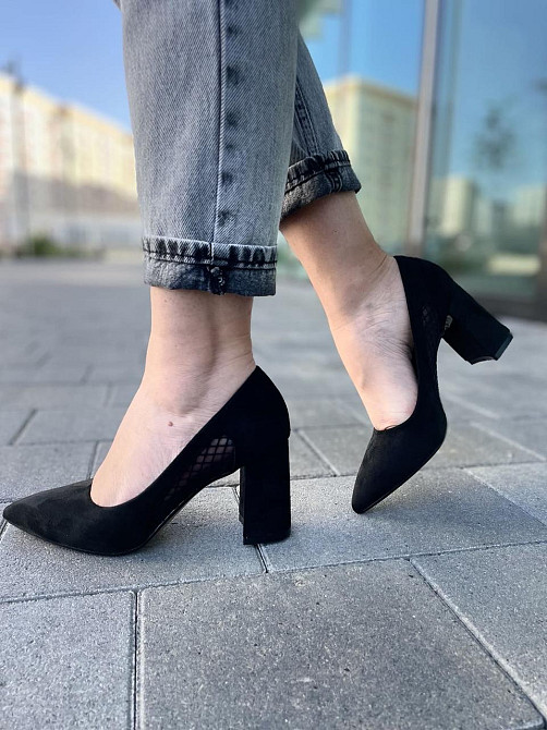Bashili Туфлі жіночі BASHILI чорні еко-замша каблук 8см розміри 36-40 (P21970-1) Коломия - фото 8
