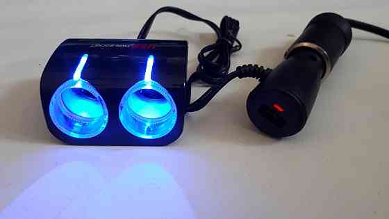 Двійник у прикурювач 12V 2 виходи + USB з проводом Вінниця