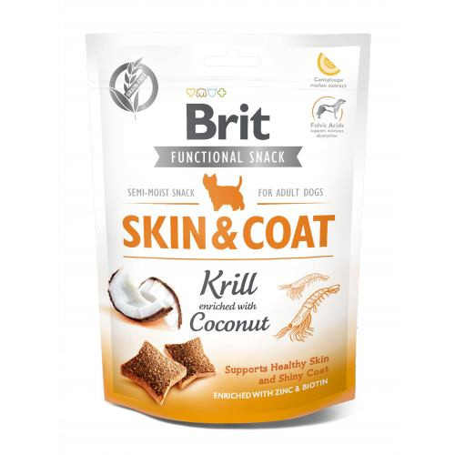 Ласощі Brit Care Functional Snack Skin and Coat для собак для здорової шкіри та шерсті з крилем та кокосом 150 г Київ - фото 1