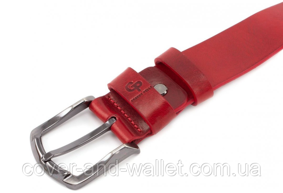 Широкий женский кожаный ремень красного цвета Grande Pelle Киев - изображение 5