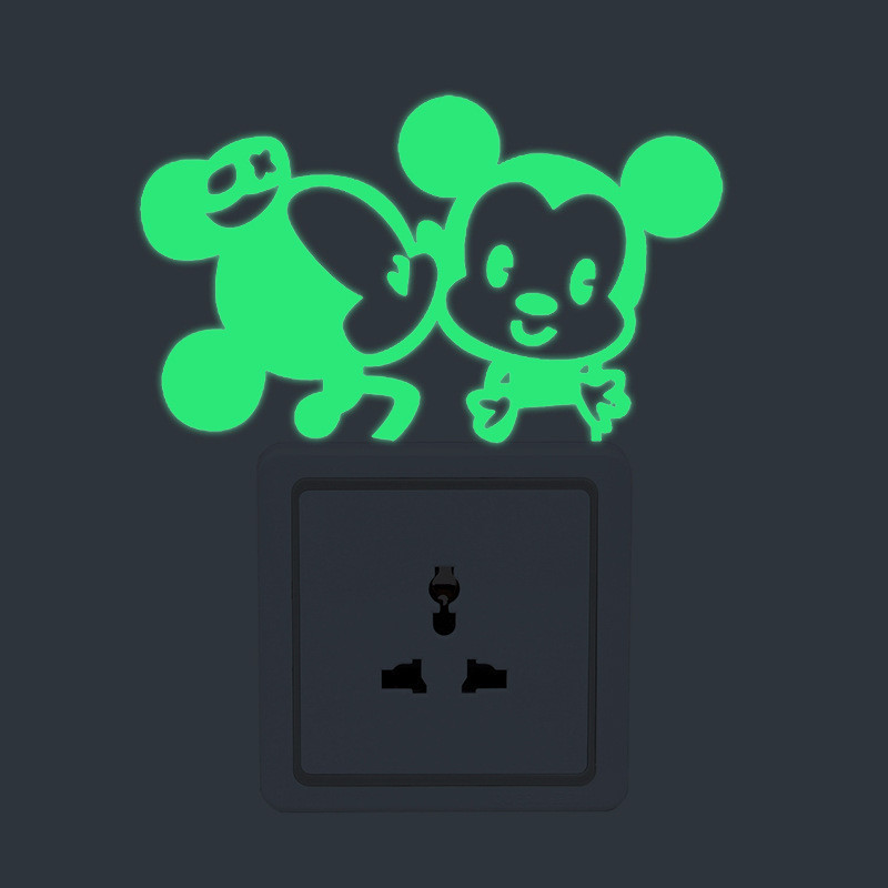 Люмінесцентна наклейка Міккі Мауси 10 на 6 см салатовий Київ - фото 5