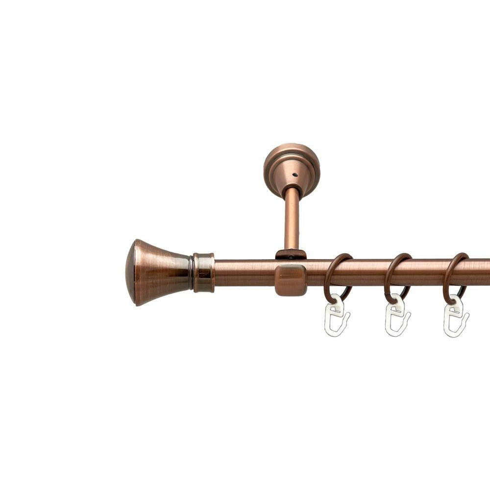 Карниз Orvit Люксор металевий однорядний відкритий гладка труба кільце металеве Мідь 16 мм 240 см (00-00019367) Львів - фото 1