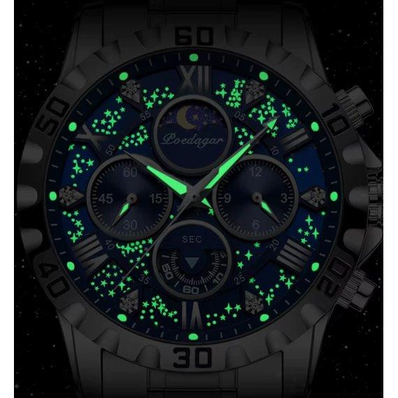 Чоловічий наручний годинник Poedagar MoonLight (Сріблястий) Вінниця - фото 8