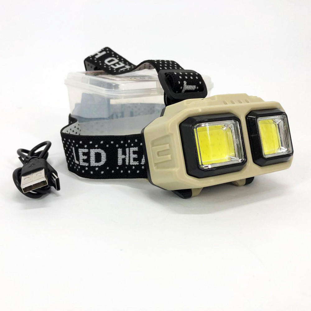 Мощный налобный фонарь для рыбалки HX-816S 2COB(white+red), Фонарик на голову с зарядкой LJ-73 Киев - изображение 5