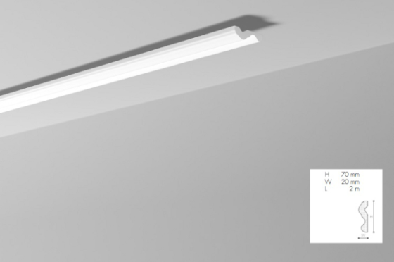 Карниз(плинтус) потолочный гладкий NMC , N  , лепной декор из пенопласта Днепр