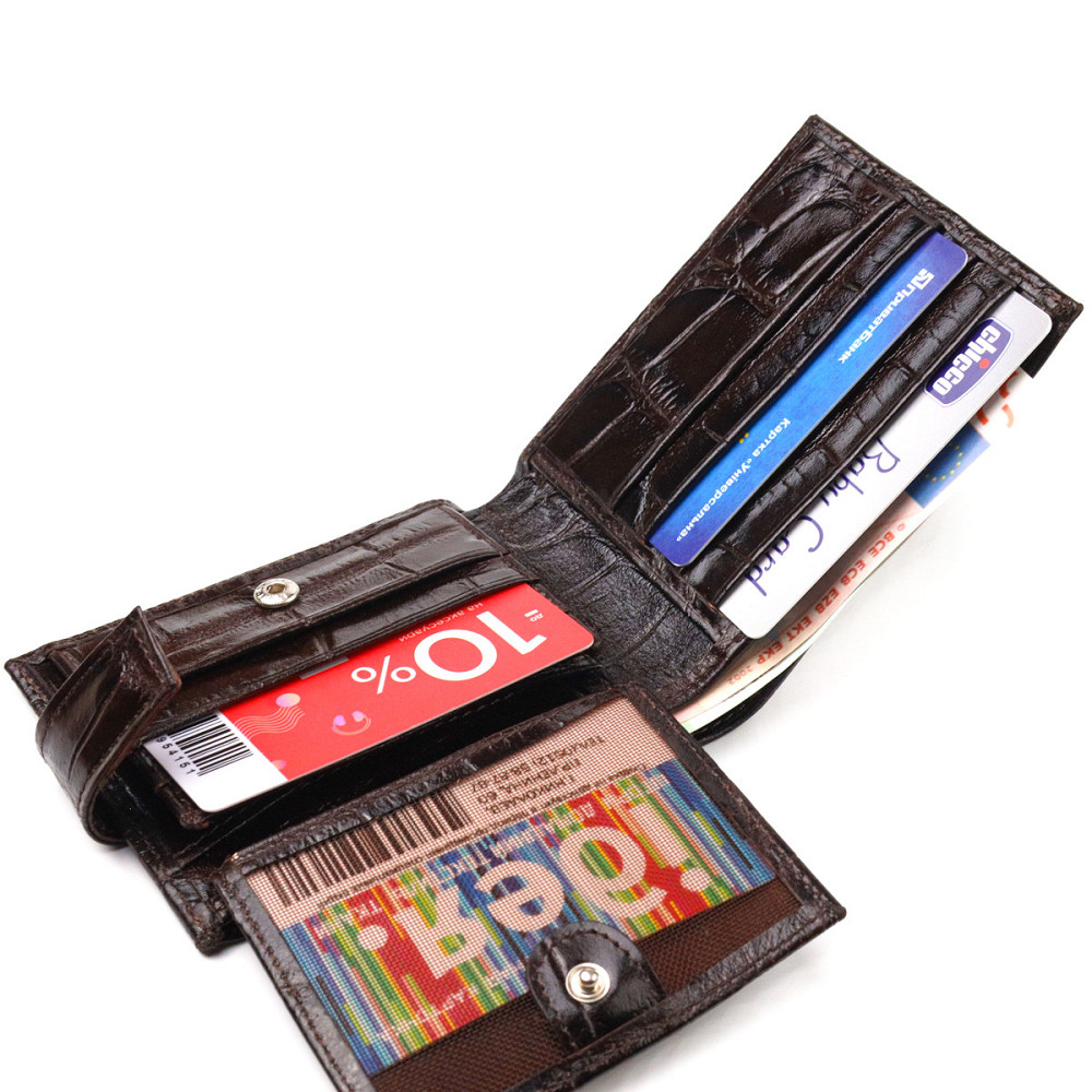 Надежный мужской кошелек из натуральной фактурной кожи CANPELLINI 21516 Коричневый Киев - изображение 8