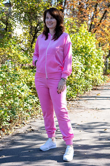 Спортивний костюм модний жіночий велюровий комплект на блискавці з капюшоном Київ - фото 3