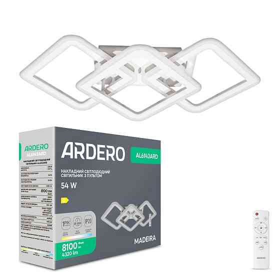 Світлодіодна накладна люстра Ardero AL6143ARD MADEIRA 54Вт білий Харків