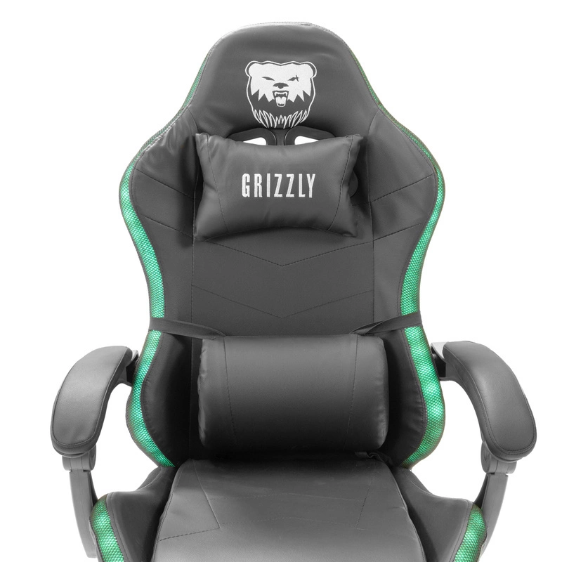 Геймерське крісло Grizzly з RGB LED підсвіткою (12 режимів), Чорний Київ - фото 15