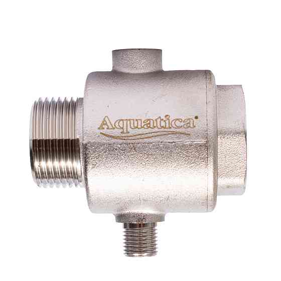 З'єднувач п'ятививідний + зворотний клапан 80 мм M1"×F1"×F1/4"×F1/4" Silver 480 г AQUATICA (779601) Київ
