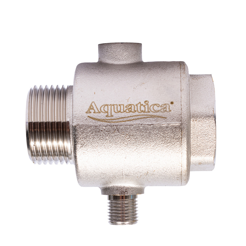 З'єднувач п'ятививідний + зворотний клапан 80 мм M1"×F1"×F1/4"×F1/4" Silver 480 г AQUATICA (779601) Київ - фото 3