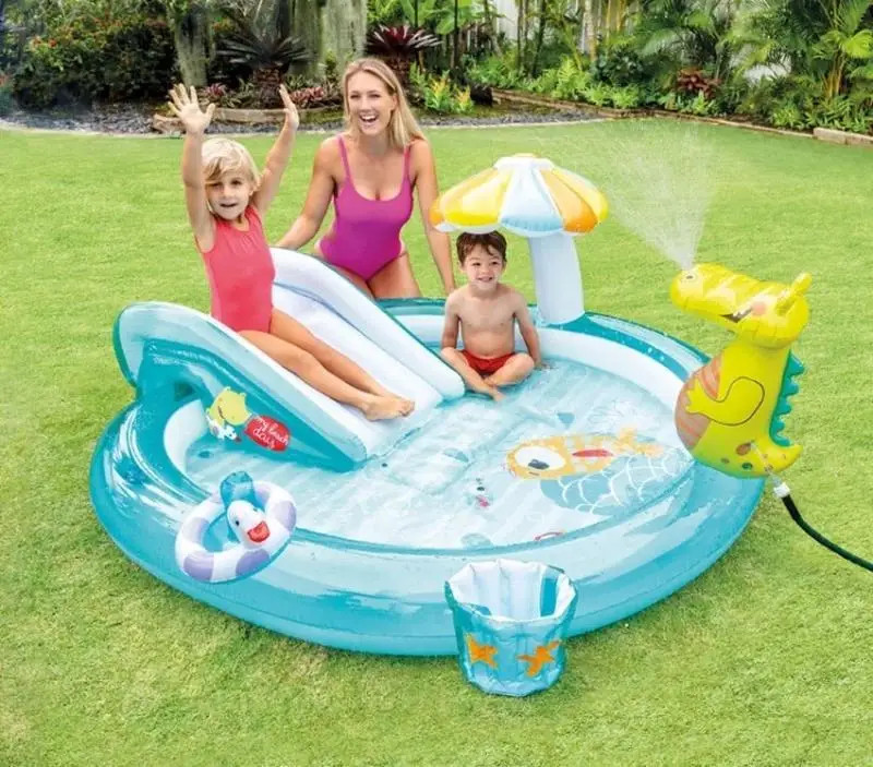 Надувной игровой центр бассейн с горкой 201 х 170 см. Intex 57165 Киев - изображение 3