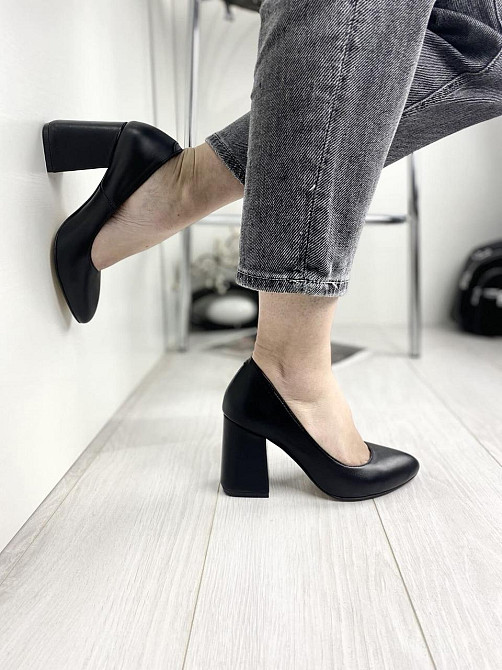 Nivelle Туфлі жіночі NIVELLE чорні натуральна шкіра каблук 9 см 39р. (3482) Коломия - фото 3