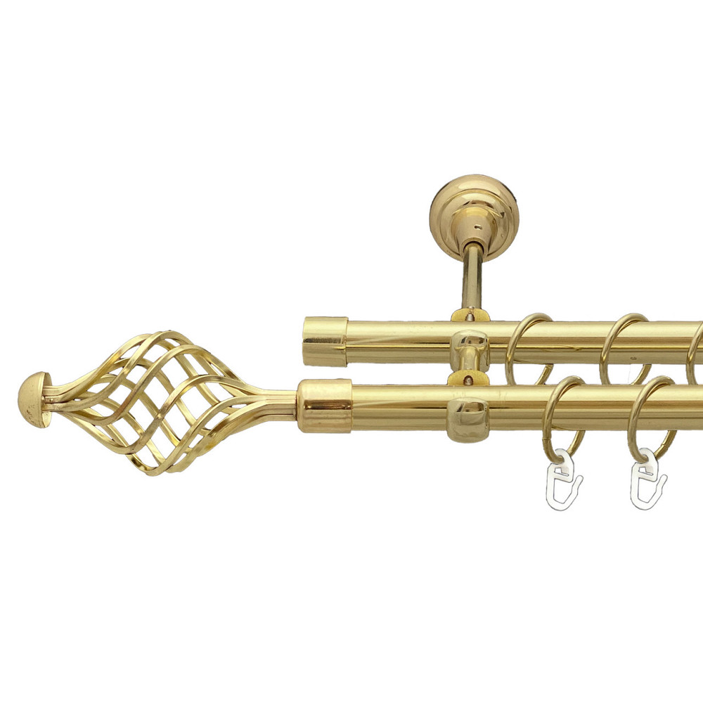 Карниз Orvit Арезо металевий дворядний відкритий Золото 19\19 мм 200 см (00-00013071) Львов - изображение 1